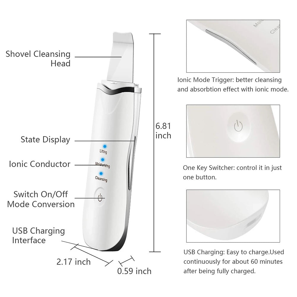 3-in-1 Ultrasonic Facial Skin Spatula
