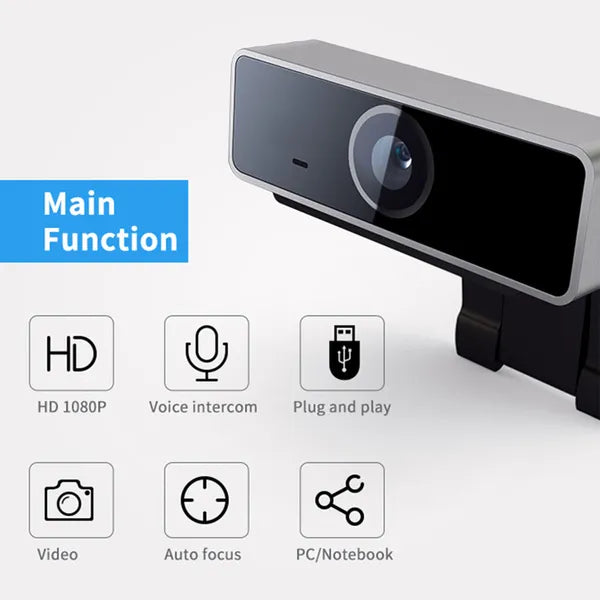 1080p USB Webcam with Built-In Microphone