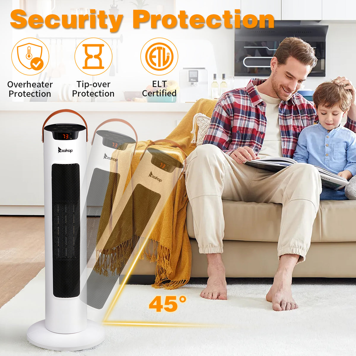 24 in. Wi-Fi Tower Heater, 1500W