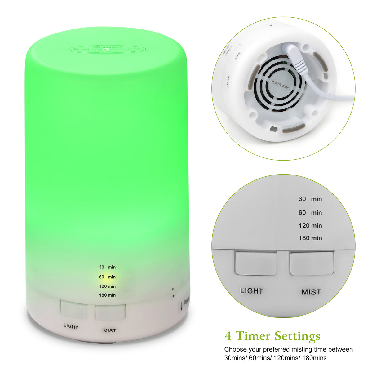 Mini Cool Mist Diffuser with 7-Color LED