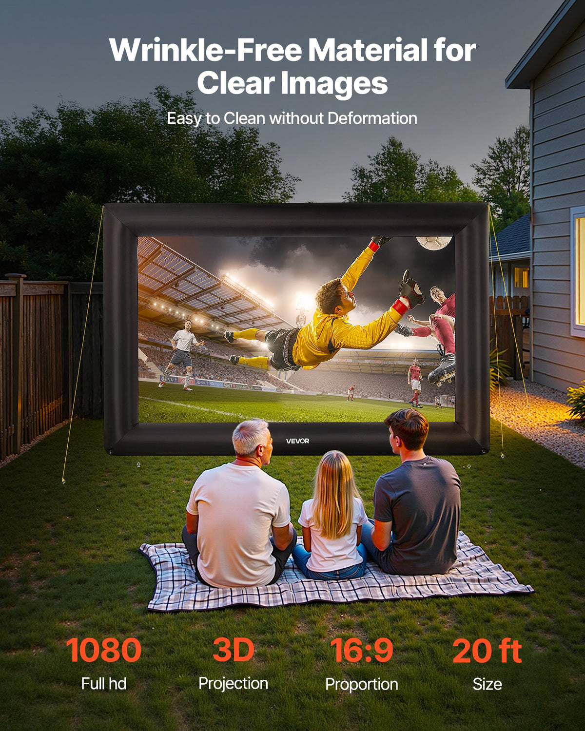 20 ft Inflatable Outdoor Movie Screen with Blower