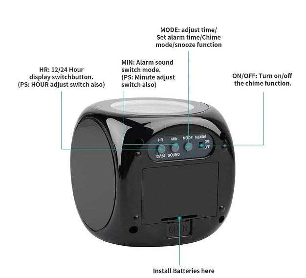 LED Projection Alarm Clock with USB Power