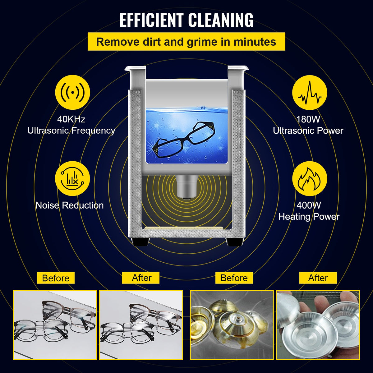 6L Ultrasonic Cleaner with Heater and Timer
