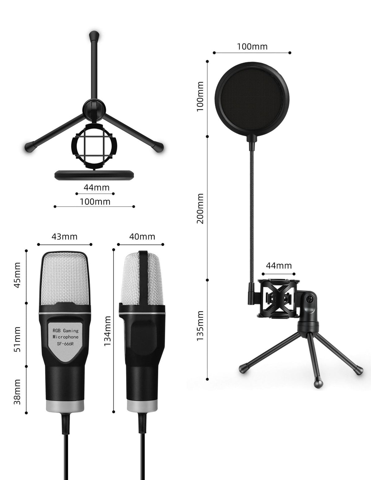 SF-666R RGB Desktop Gaming Microphone