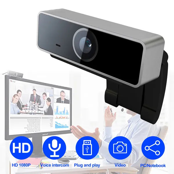 1080p USB Webcam with Built-In Microphone