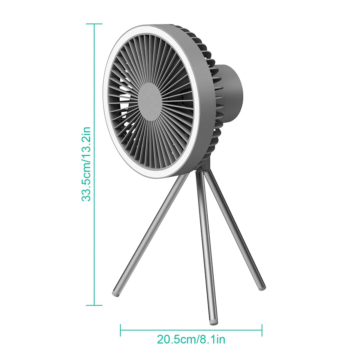 Rechargeable Camping Fan with LED Lantern and Tripod