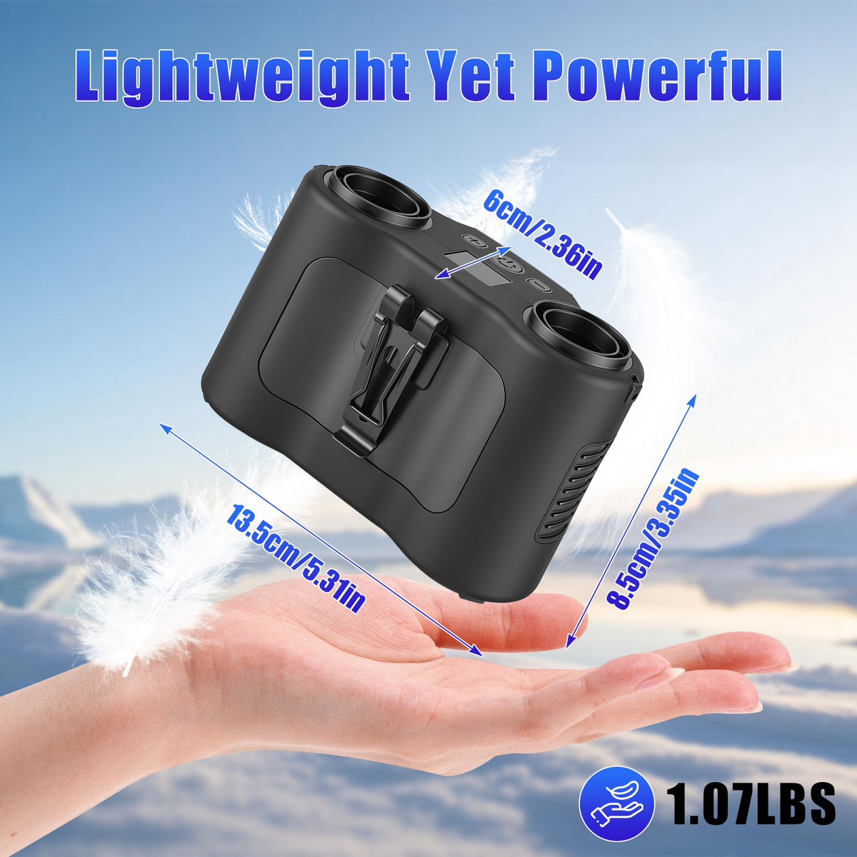 16,000mAh Dual-Turbine Wearable Waist Fan
