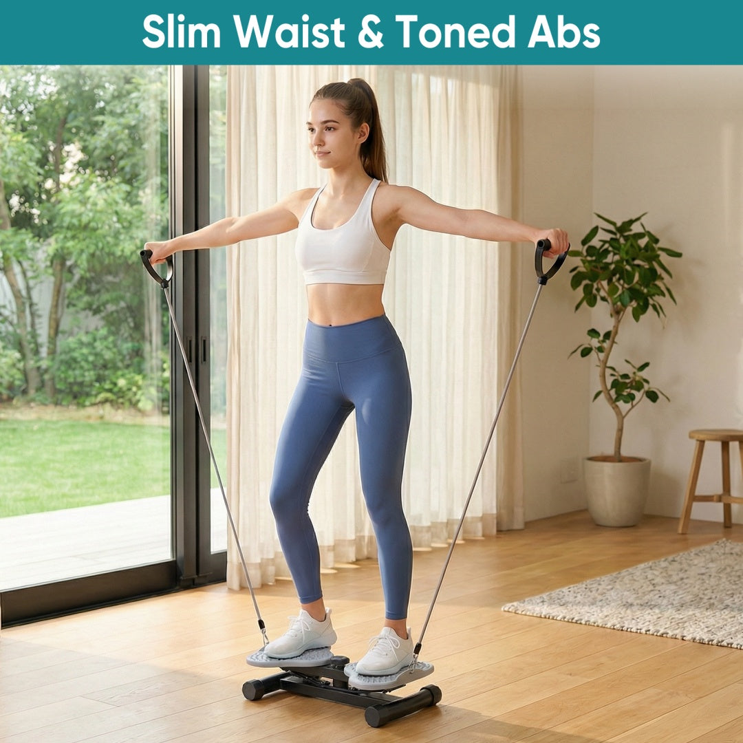 Waist Rotation Board with Resistance Ropes