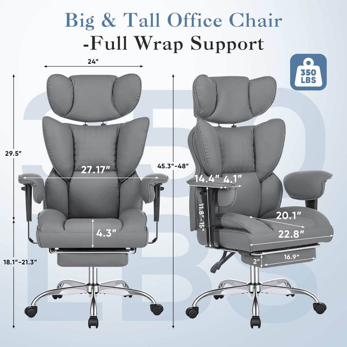 High-Back Gaming Chair with Recline and Footrest