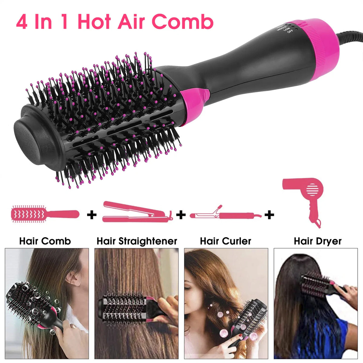 4-in-1 Hot Air Brush for Drying and Styling