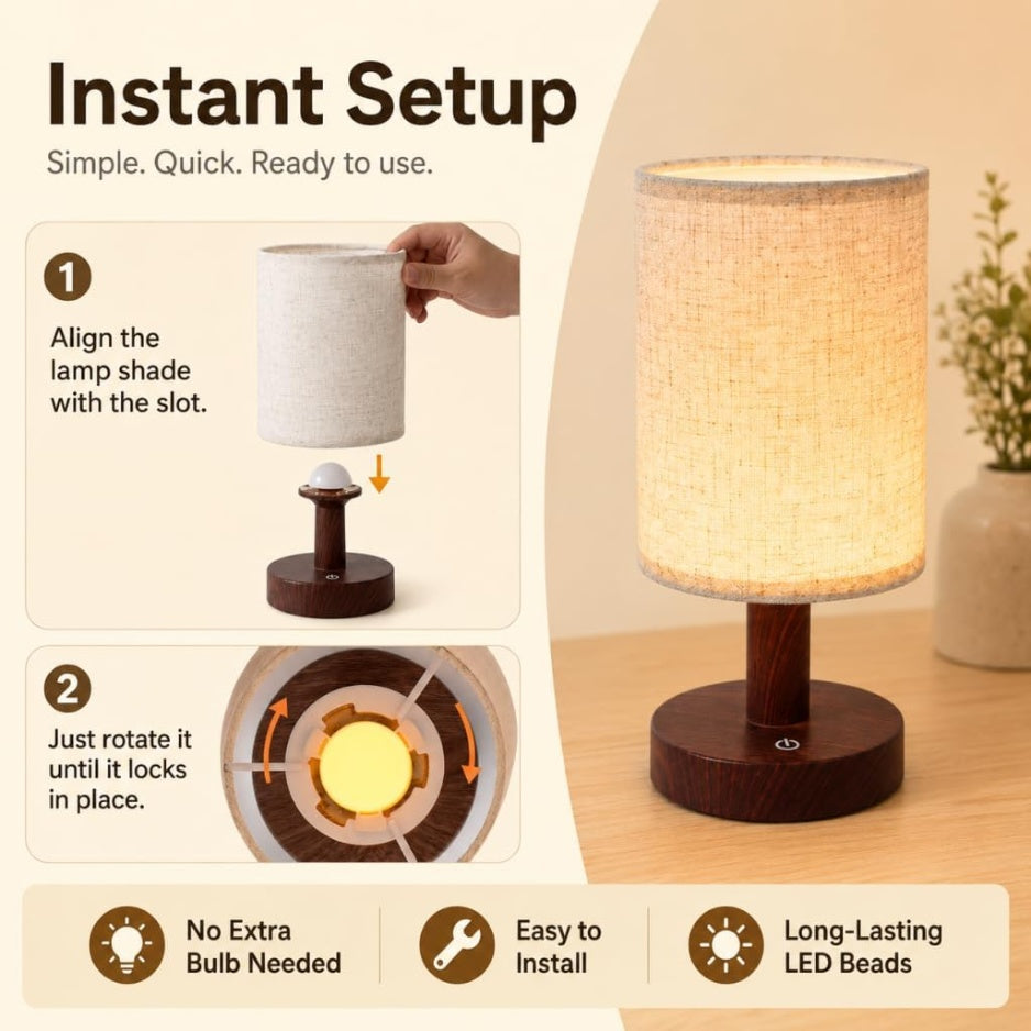 Rechargeable Touch Bedside Lamp