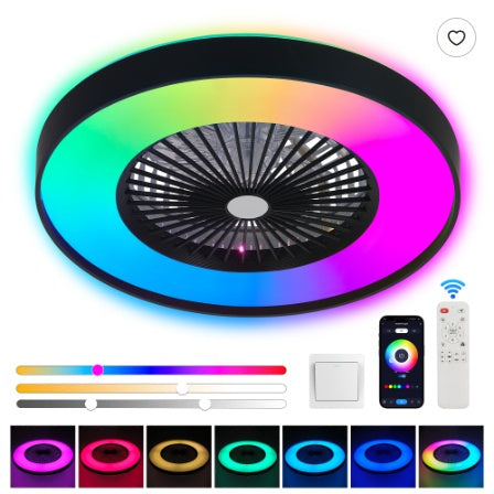 23 in. Smart Ceiling Fan with RGB Light
