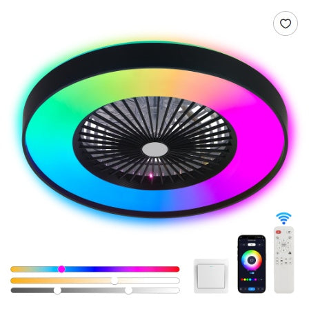 23 in. Smart Ceiling Fan with RGB Light