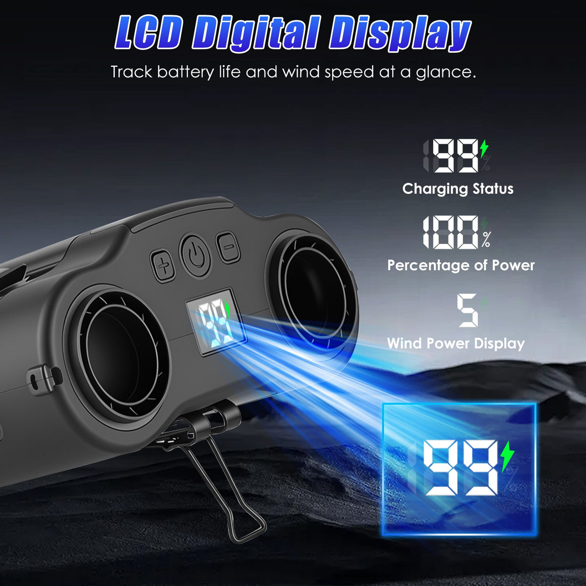 16,000mAh Dual-Turbine Wearable Waist Fan