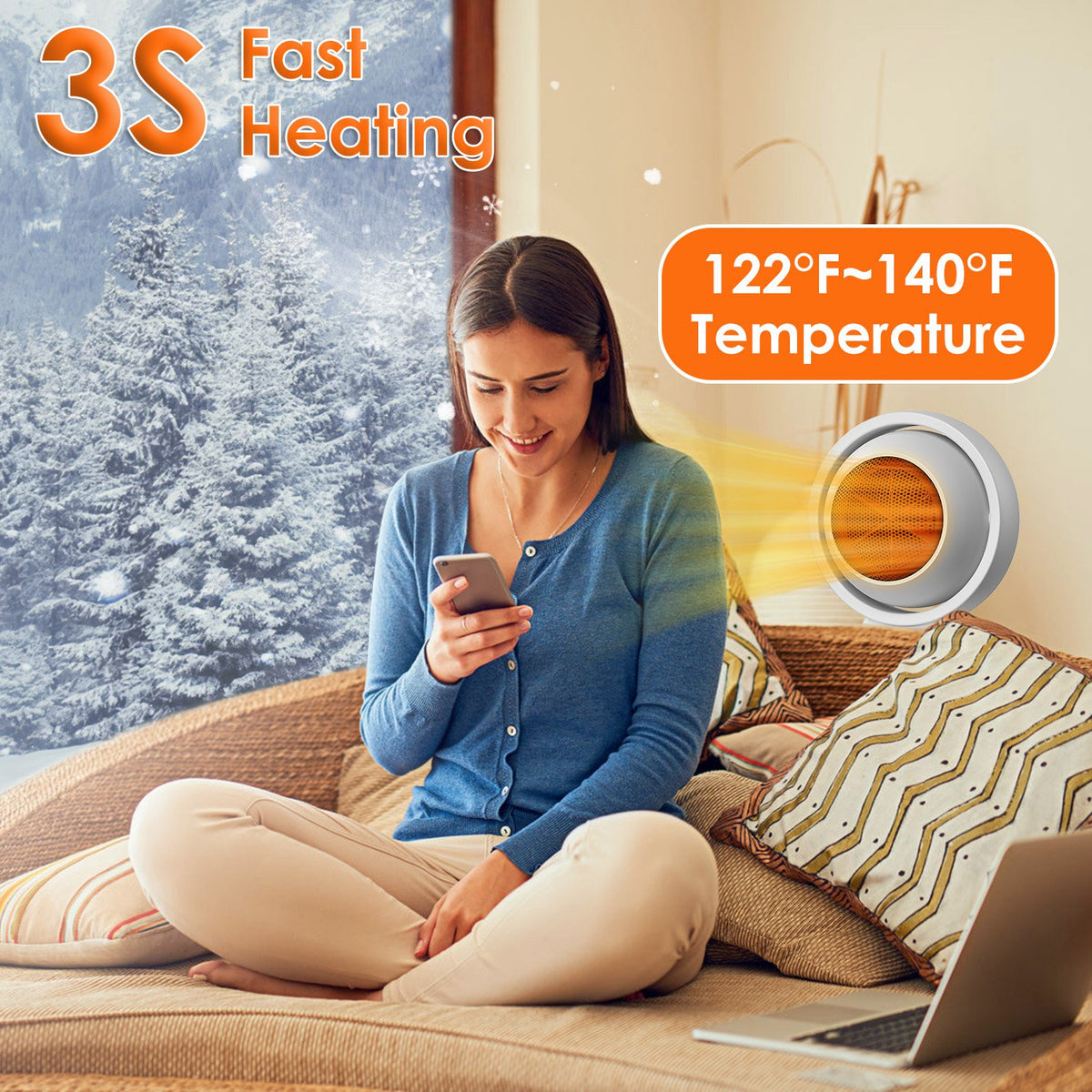 380W Tilting Desktop Space Heater