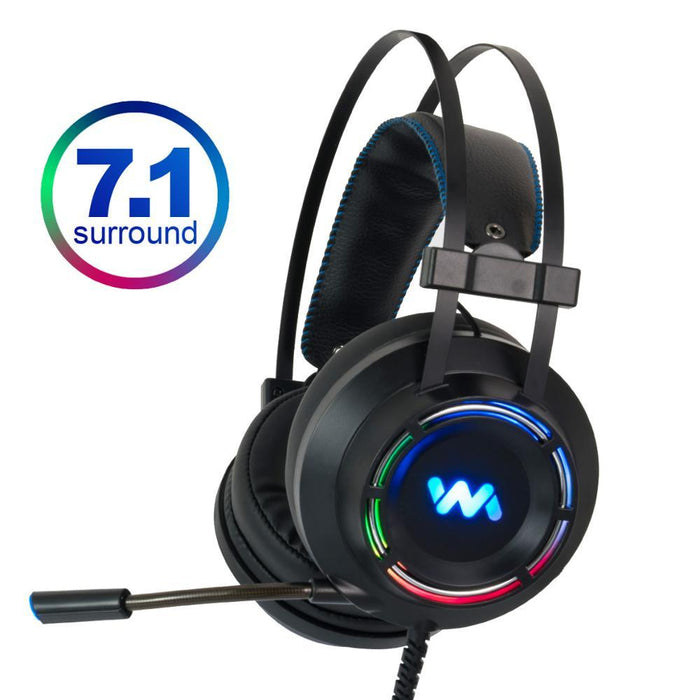 USB Gaming Headset with Virtual 7.1 Audio & Blue LED
