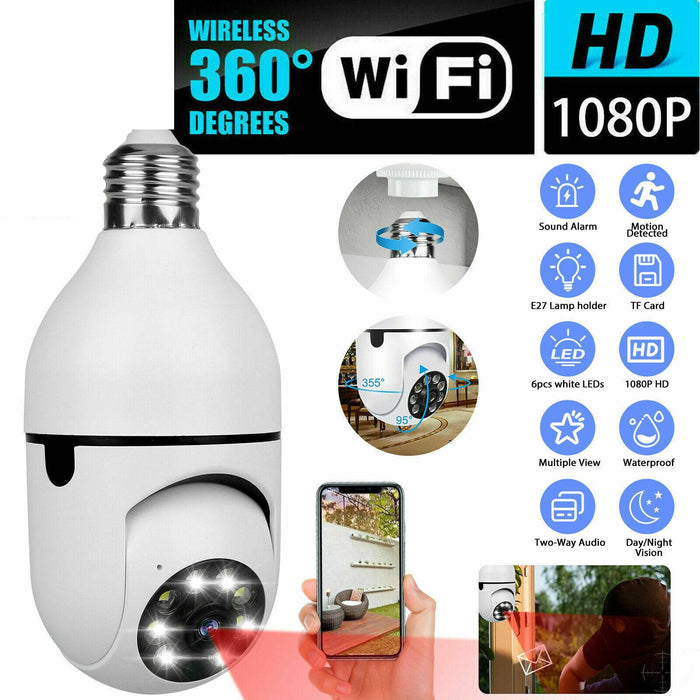 1080p Wi-Fi E27 Light Bulb Camera