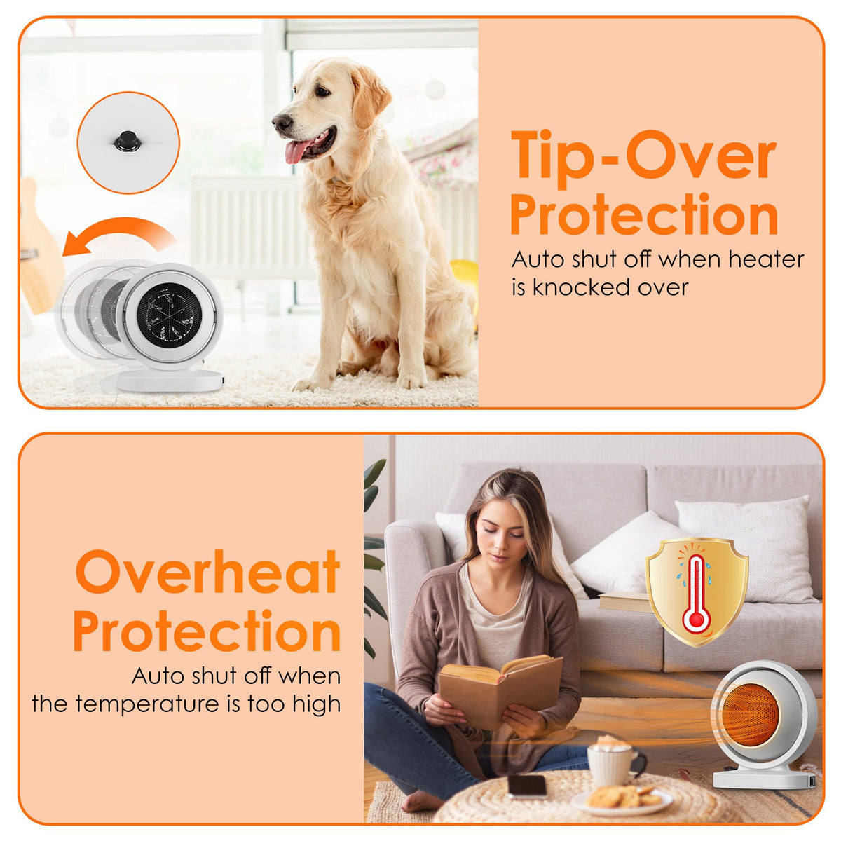 380W Tilting Desktop Space Heater