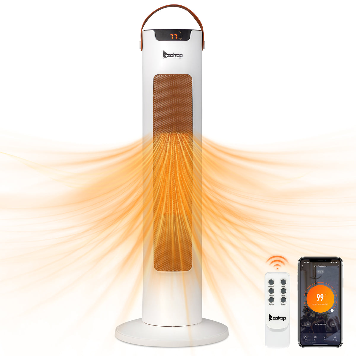 24 in. Wi-Fi Tower Heater, 1500W