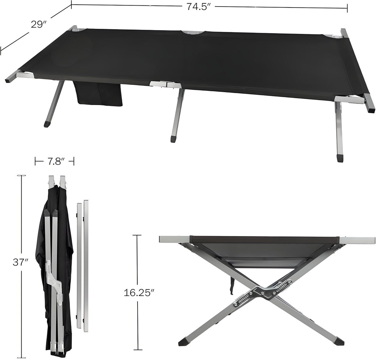 Foldable Camping Cot with Carry Bag