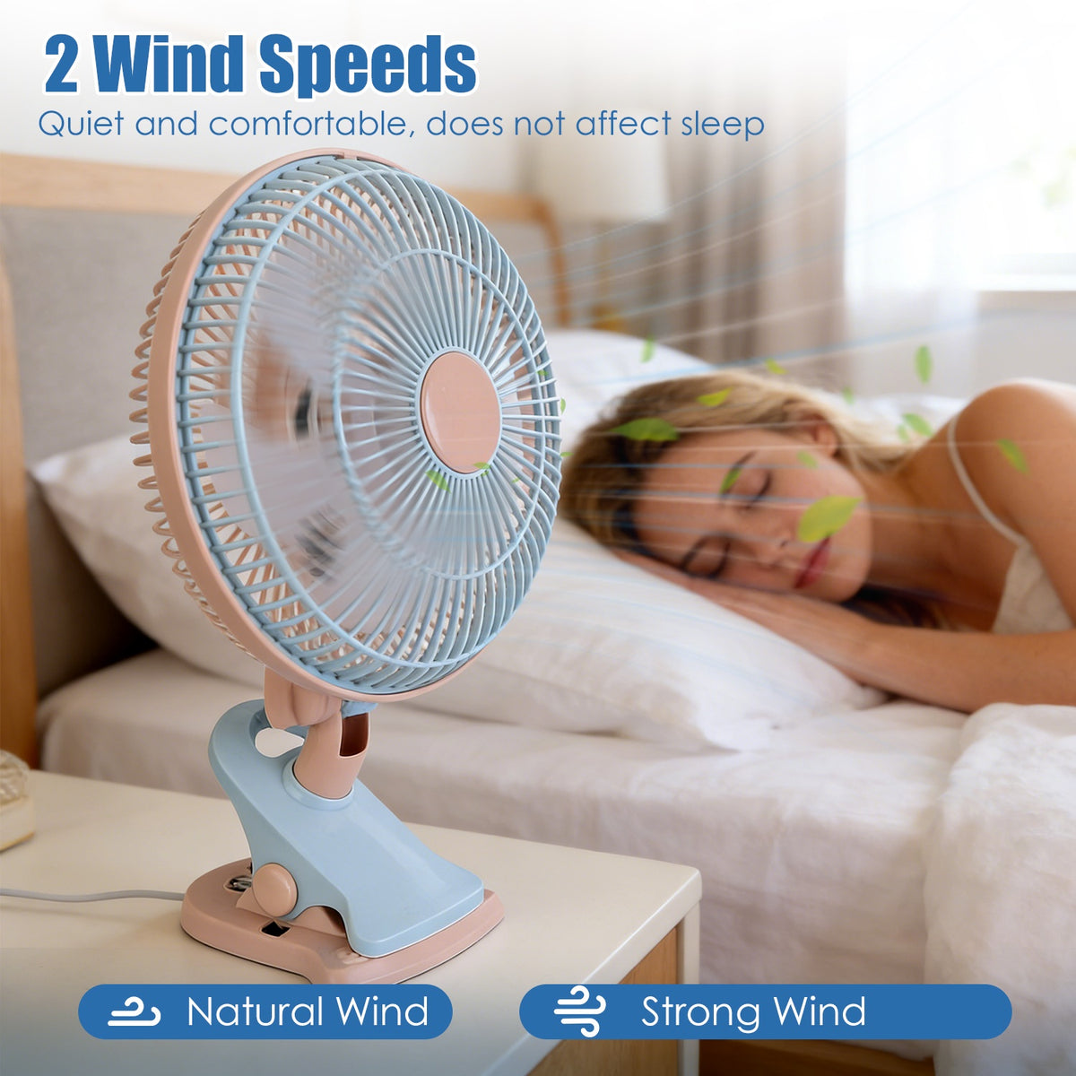 8.66 in. Oscillating Clip Fan with Two Speeds