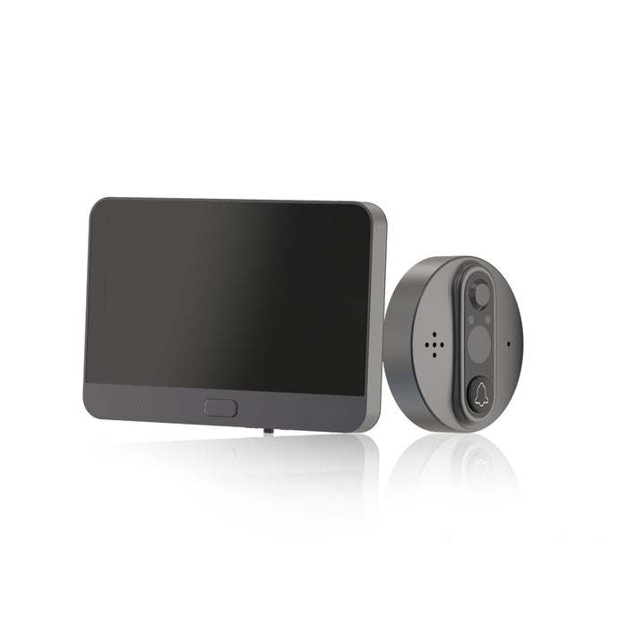 Wi-Fi Video Peephole Doorbell with Indoor Screen