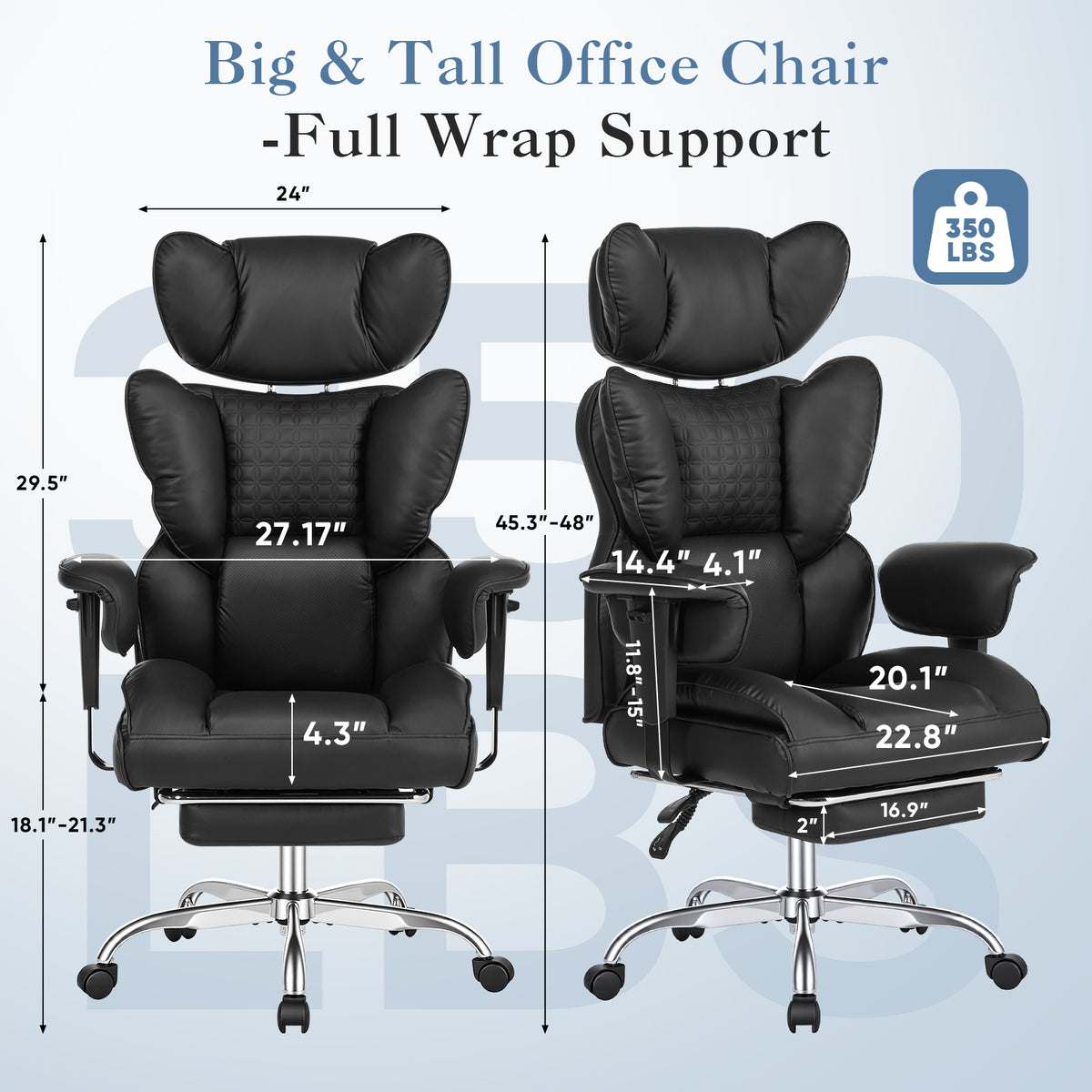 High-Back Gaming Chair with Recline and Footrest