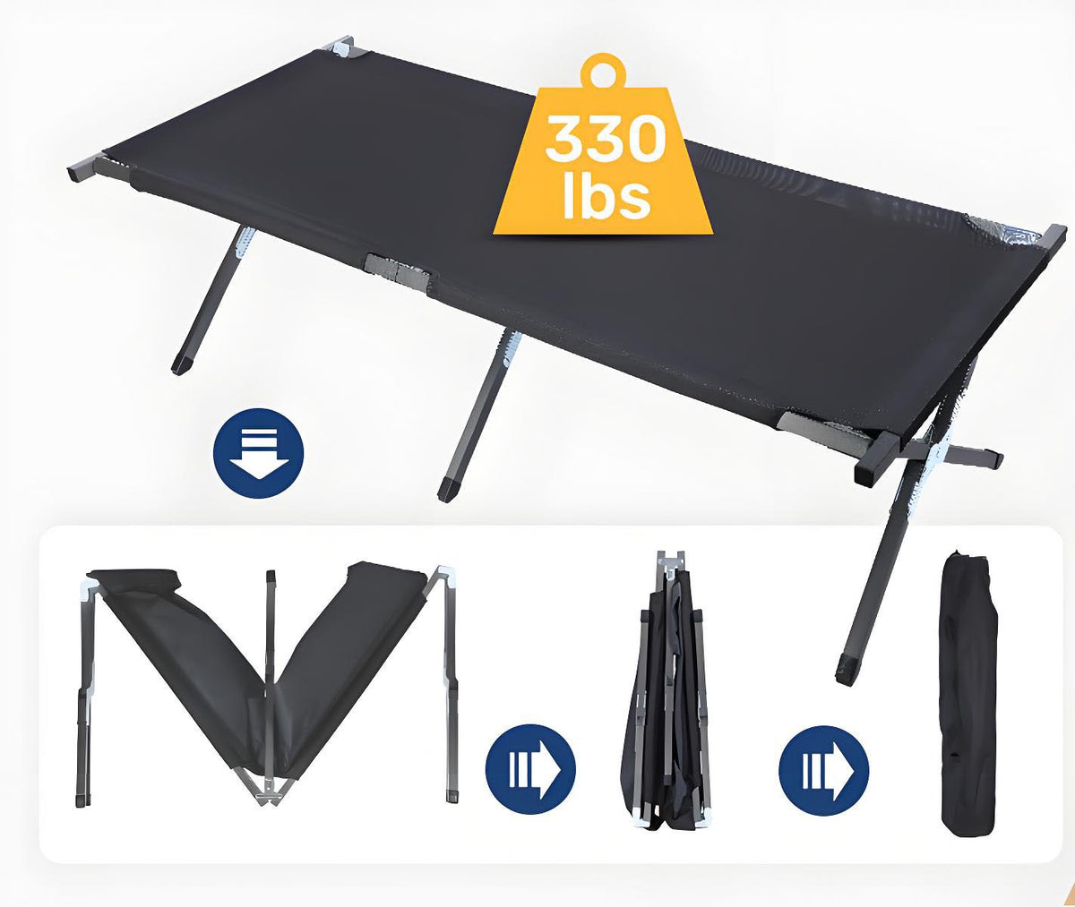 Foldable Camping Cot with Carry Bag