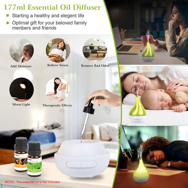 Drop-Shaped Ultrasonic Cool Mist Diffuser