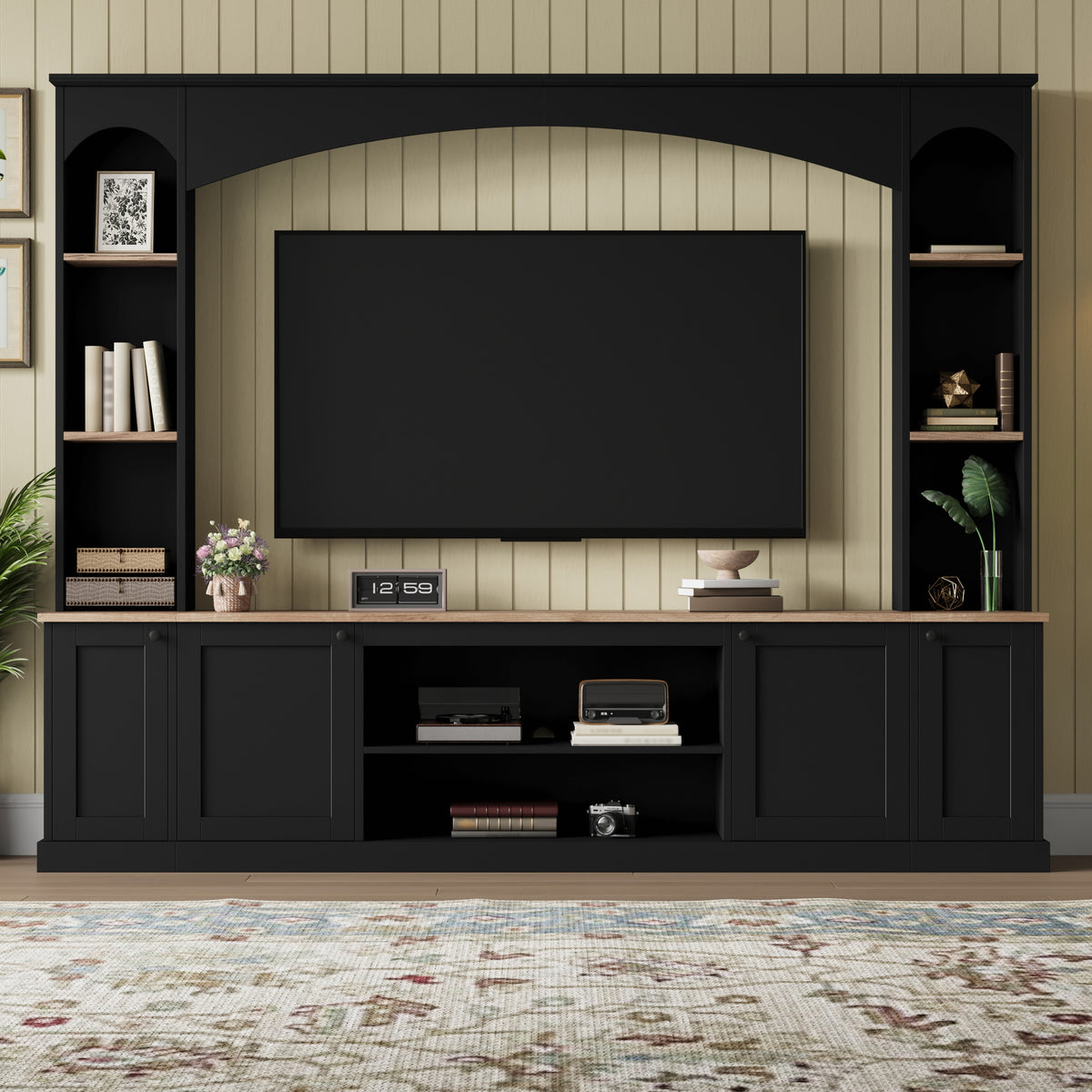 Arched Entertainment Center Wall Unit for TVs up to 70 in.