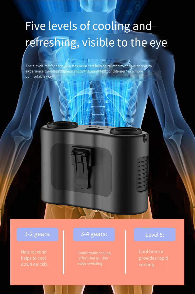 2025 New Model Waist-hung Fan Long Battery Life, Suitable For Outdoor Camping, Powerful Wind, Portable And Mini-sized, Ideal For Construction Sites.