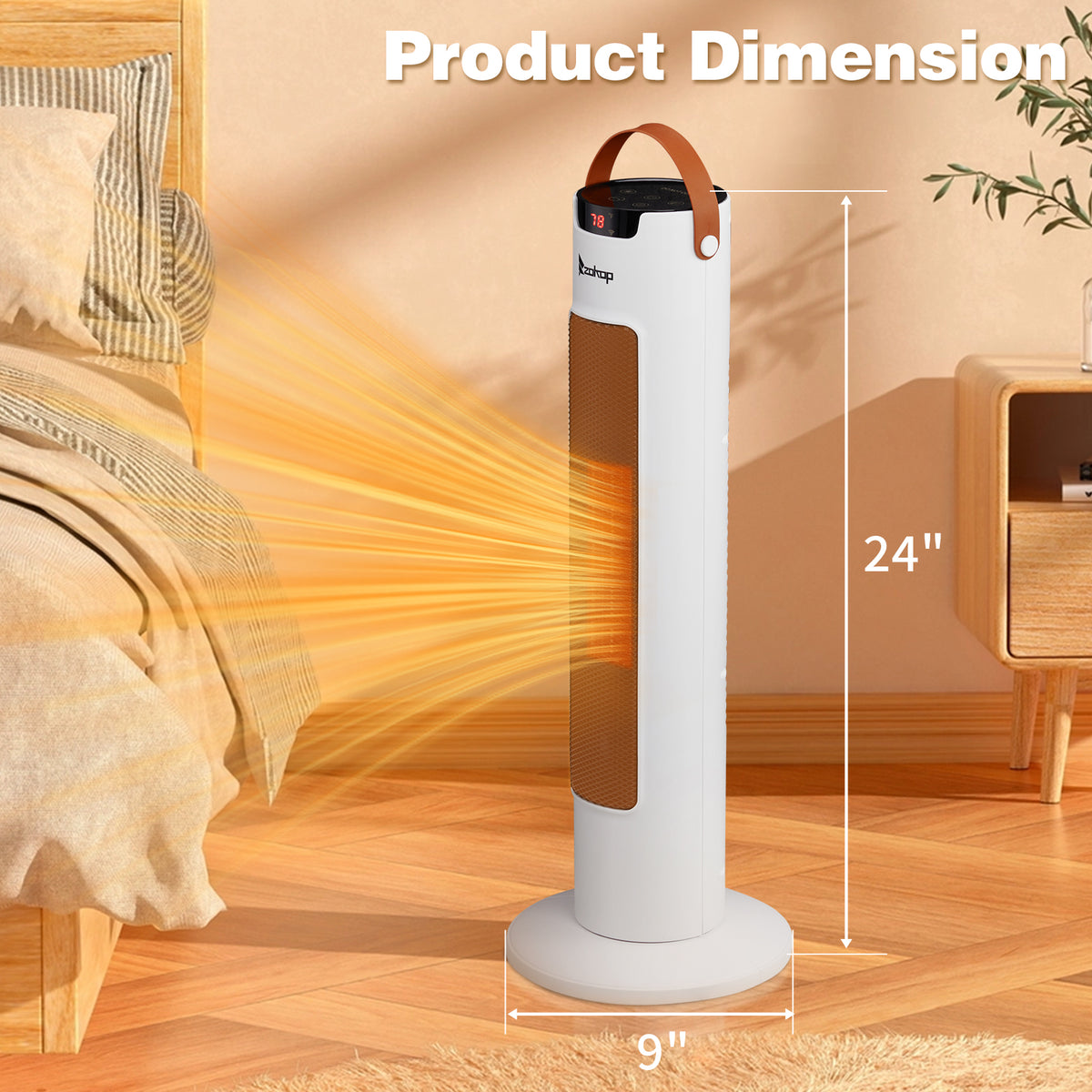 24 in. Wi-Fi Tower Heater, 1500W