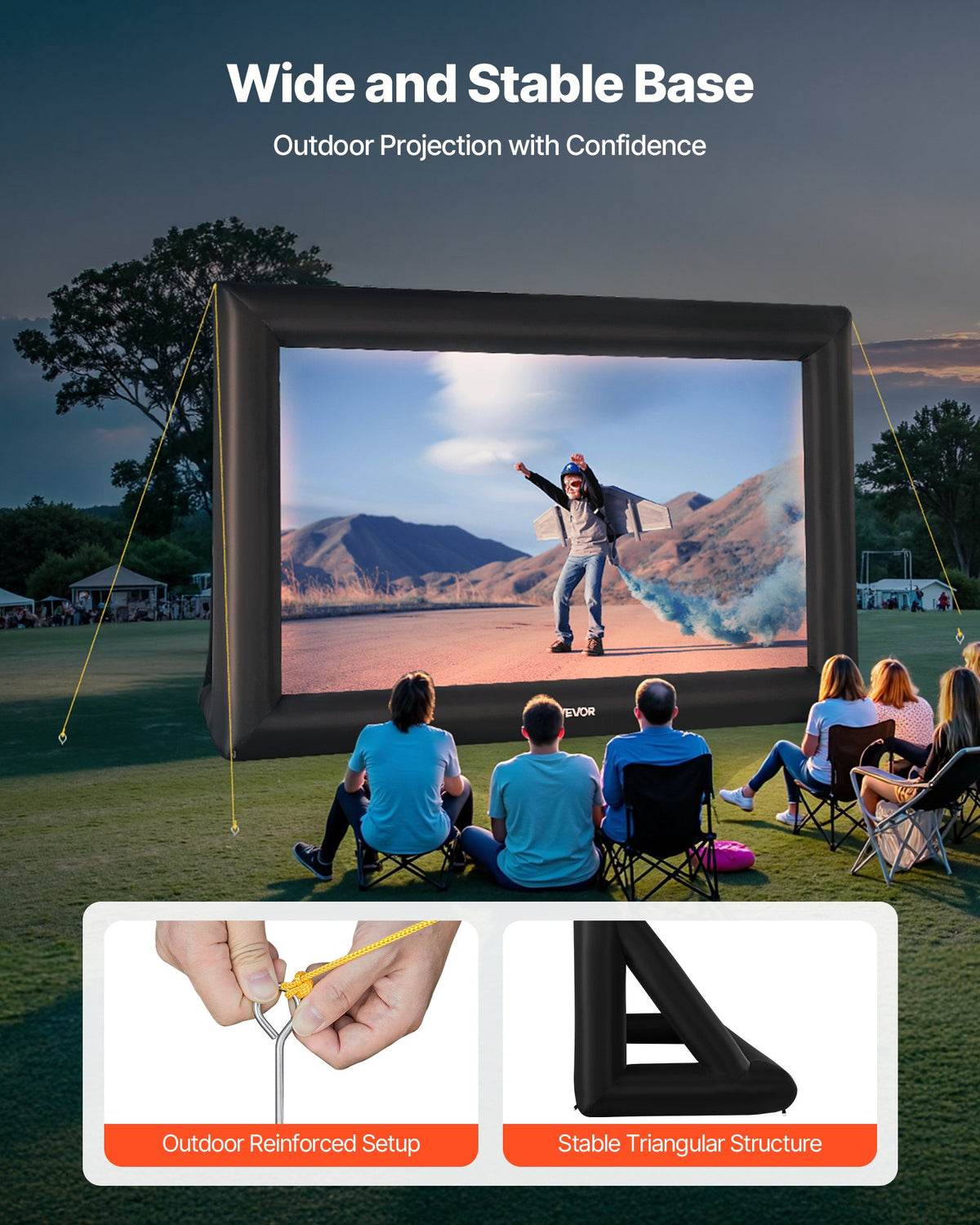 20 ft Inflatable Outdoor Movie Screen with Blower