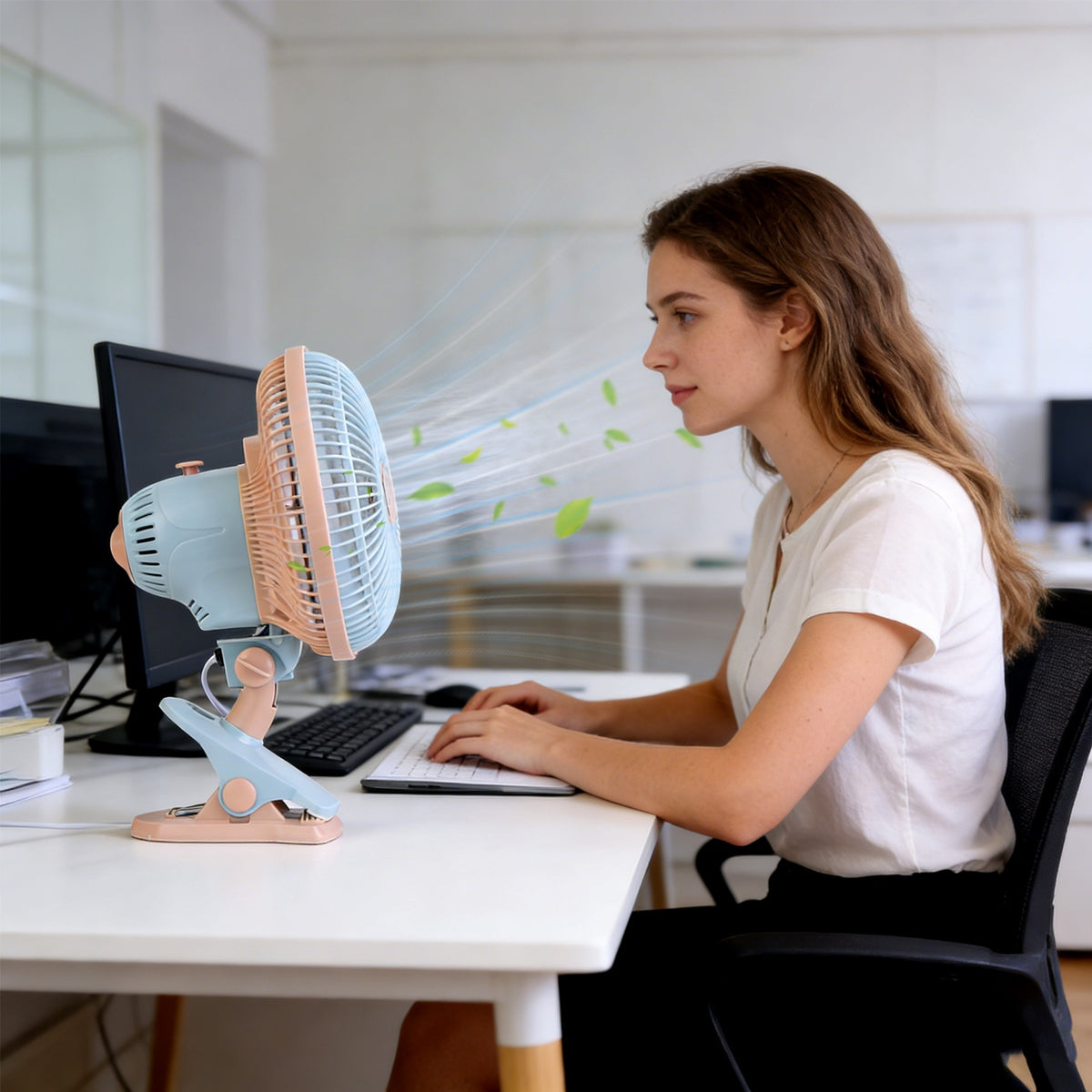 8.66 in. Oscillating Clip Fan with Two Speeds