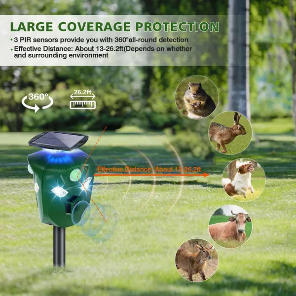 Solar Motion-Activated Ultrasonic Animal Repeller