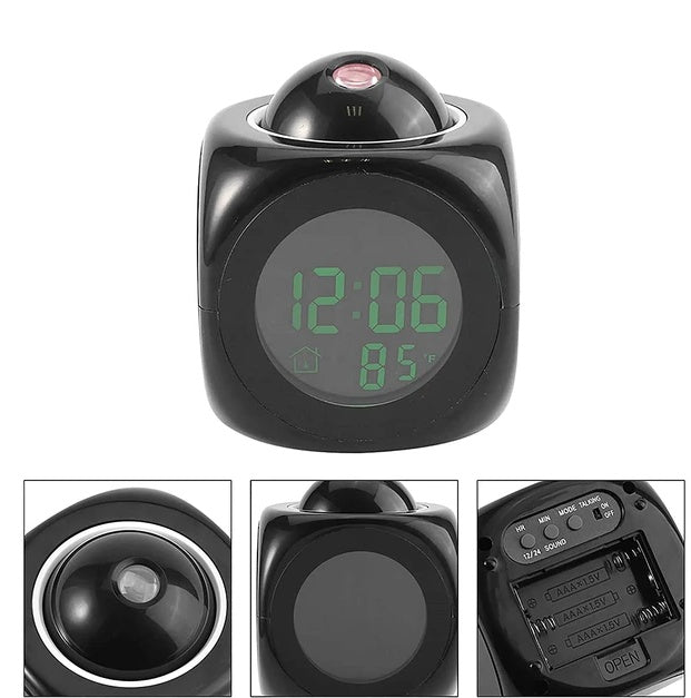 LED Projection Alarm Clock with USB Power