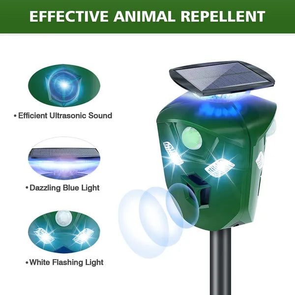 Solar Motion-Activated Ultrasonic Animal Repeller