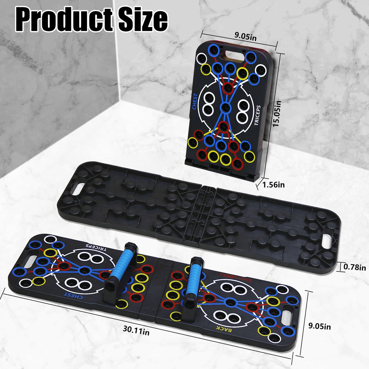 Foldable Push-Up Board and Home Workout Kit