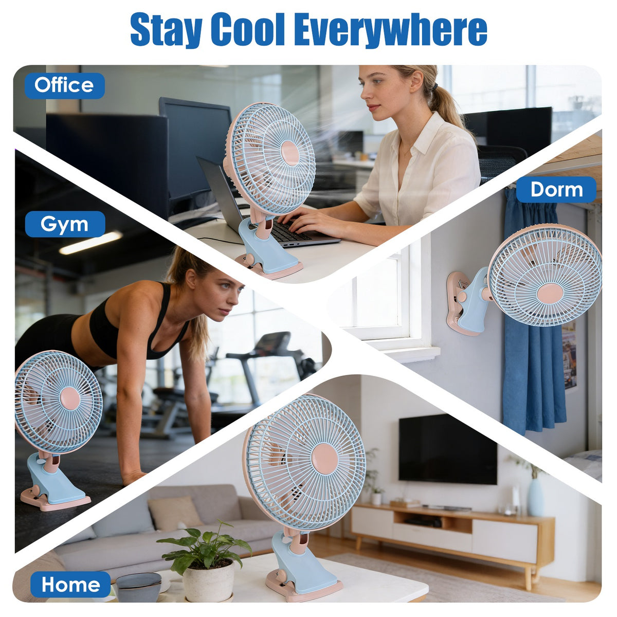 8.66 in. Oscillating Clip Fan with Two Speeds