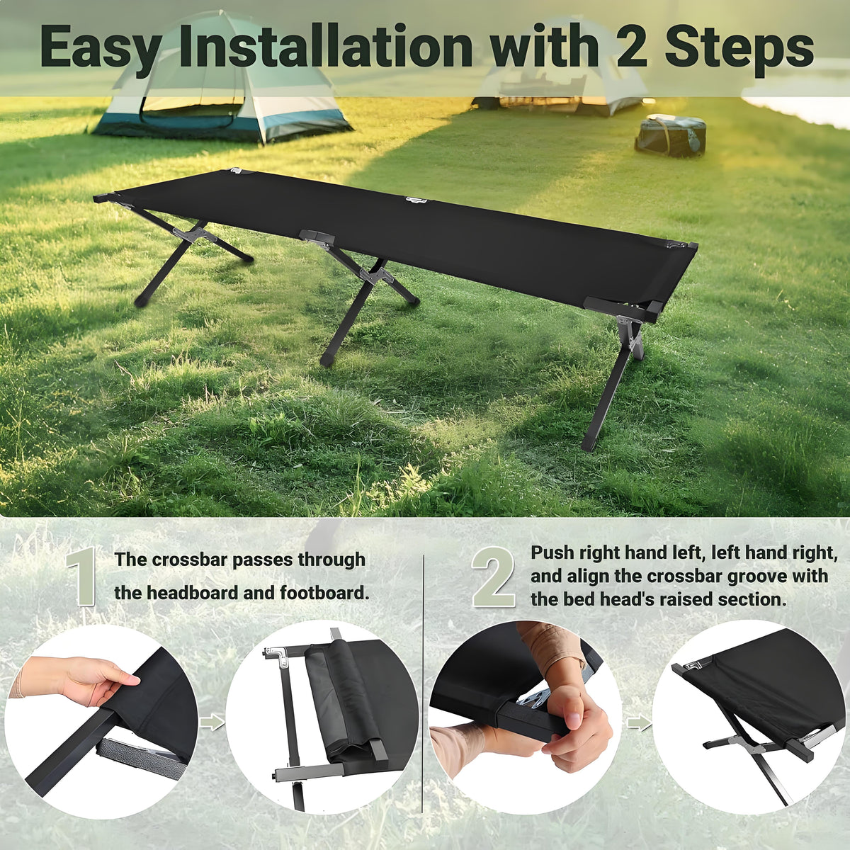 Foldable Camping Cot with Carry Bag