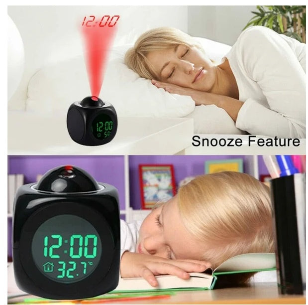 LED Projection Alarm Clock with USB Power