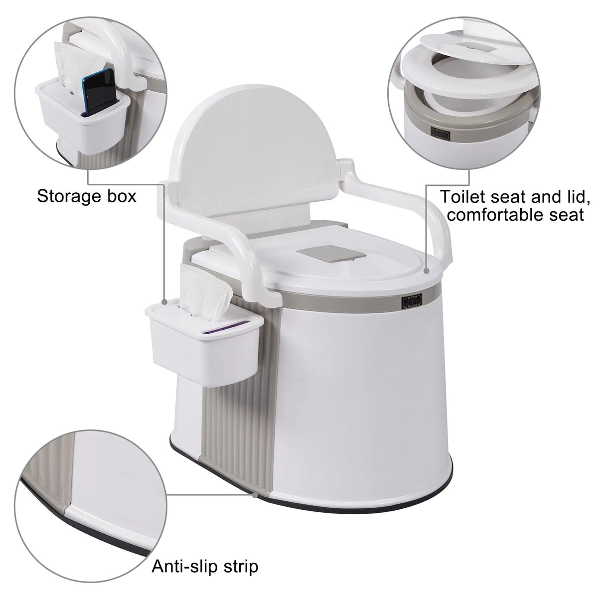 Portable Camping Toilet with 5-Gallon Bucket