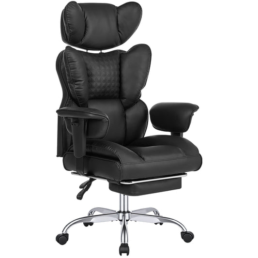 High-Back Gaming Chair with Recline and Footrest