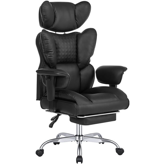 High-Back Gaming Chair with Recline and Footrest