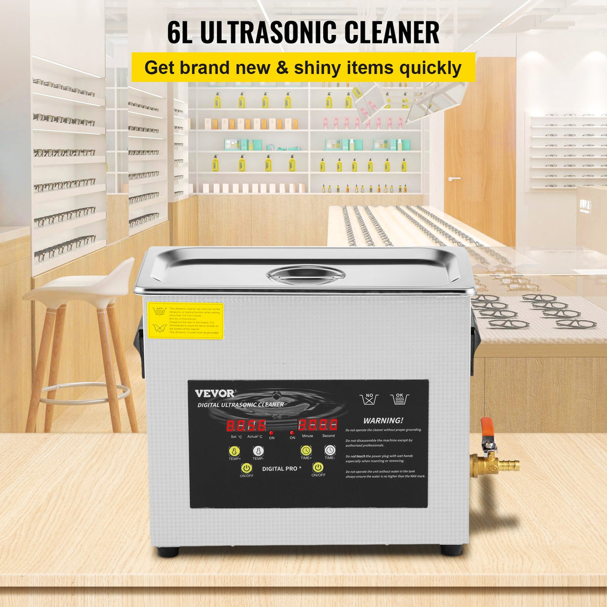 6L Ultrasonic Cleaner with Heater and Timer