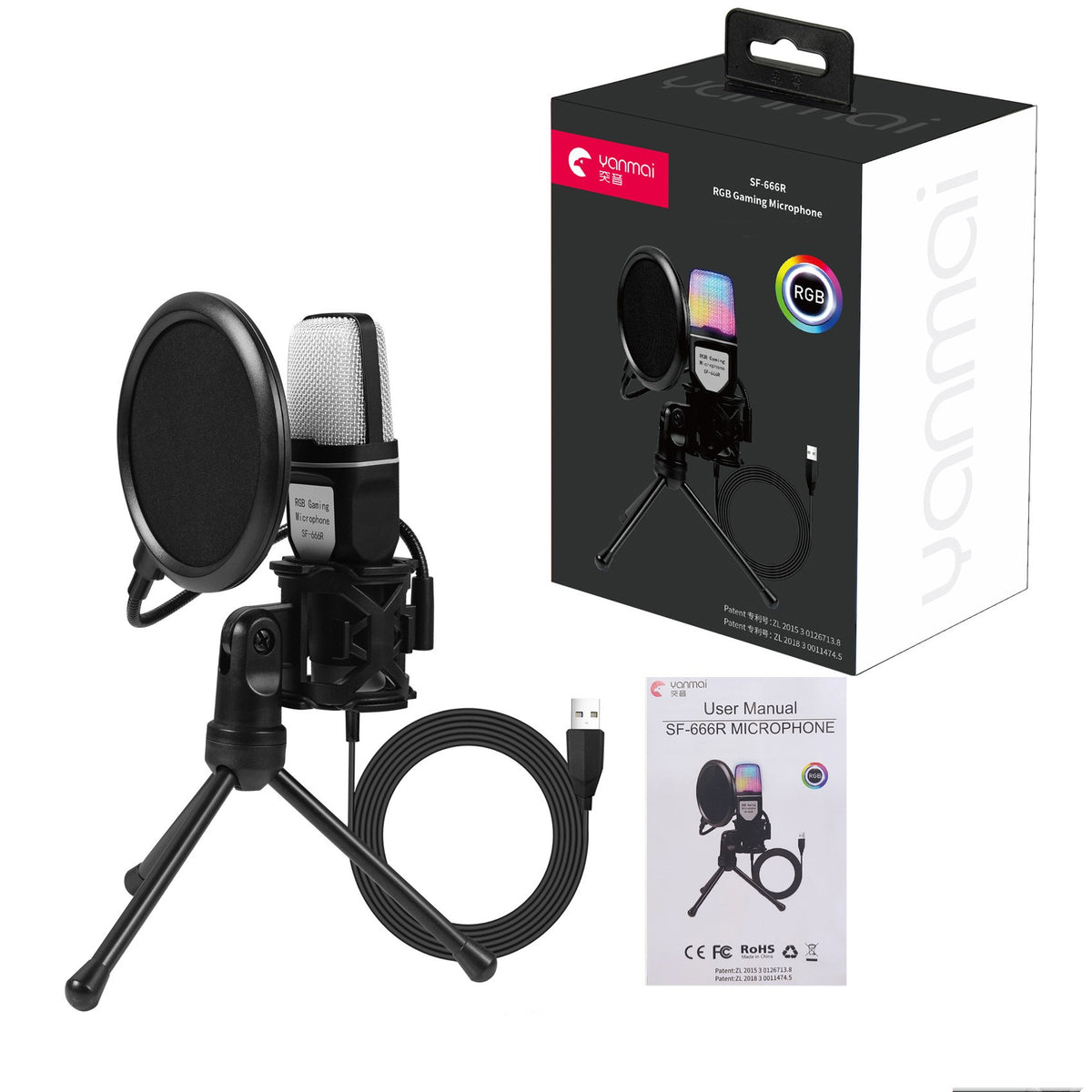 SF-666R RGB Desktop Gaming Microphone