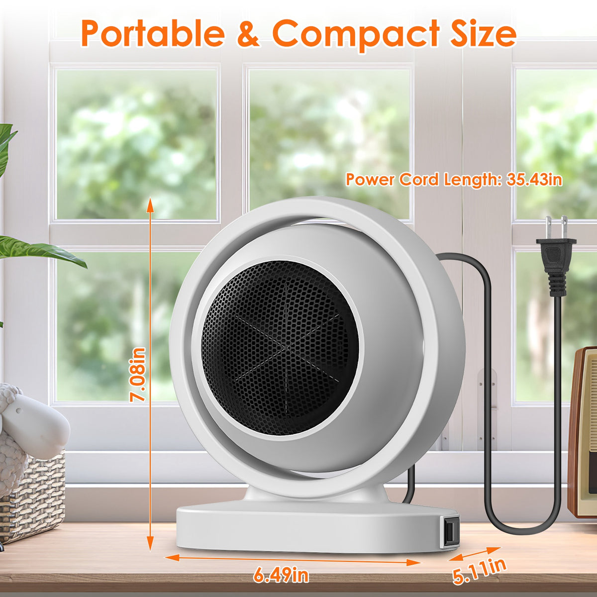380W Tilting Desktop Space Heater