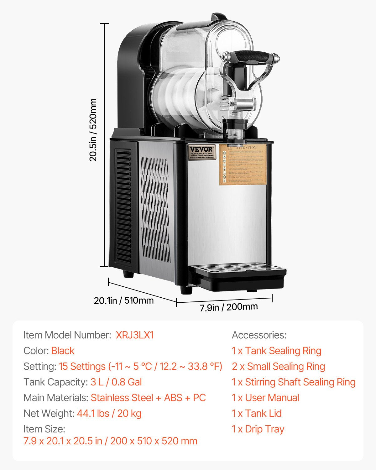 3L Single-Bowl Slushy Drink Machine