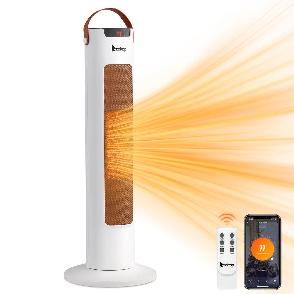 24 in. Wi-Fi Tower Heater, 1500W