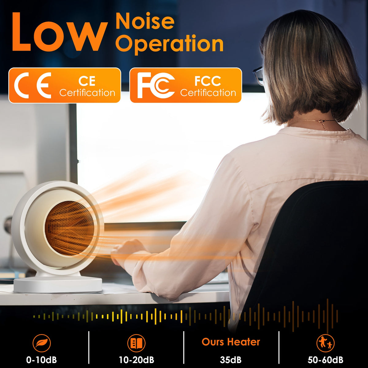 380W Tilting Desktop Space Heater